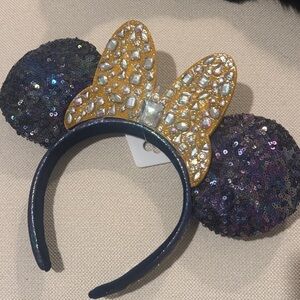 Disney 50th Glittering Sequin Ears Headband - Gold and Blue